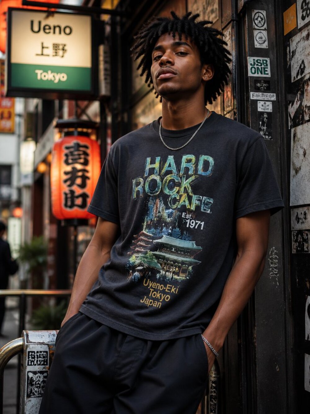 VINTAGE Y2K HARD ROCK CAFE JAPAN Graphic Tee M Limited Edition RARE Band Skater